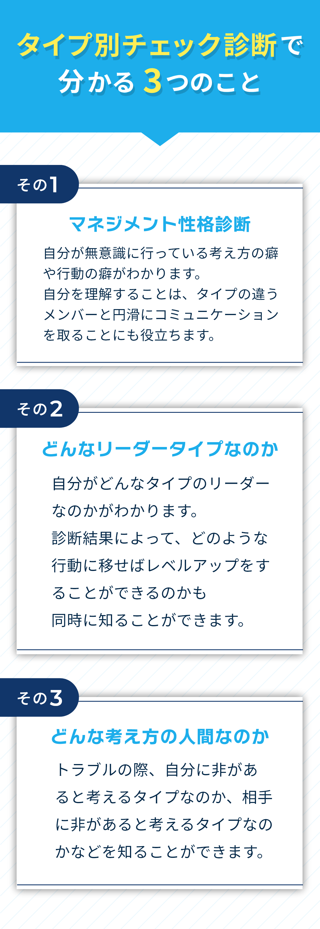 タイプ別チェック診断で分かる3つのこと